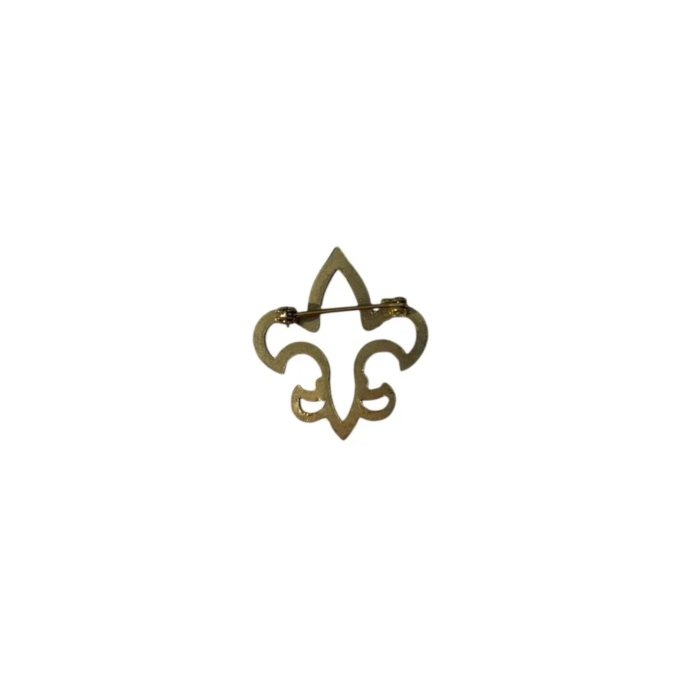 Vintage Gold Tone Dainty Fleur‎ De Lis Brooch Pin